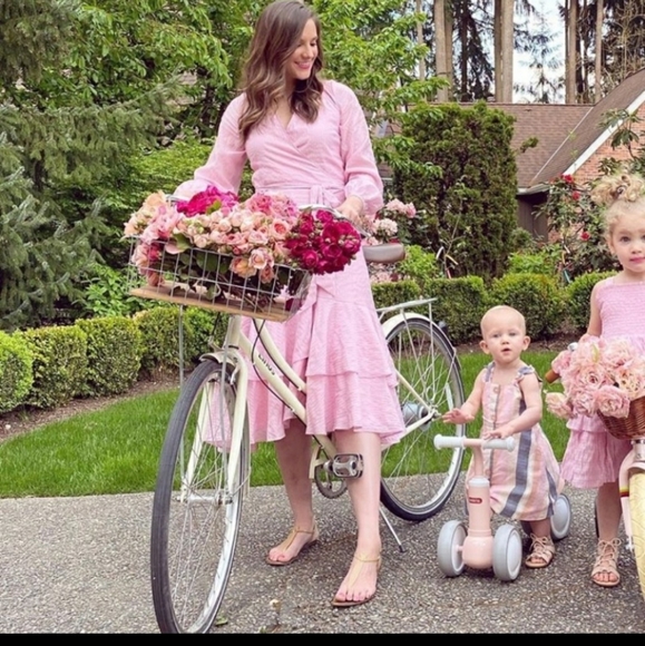 Seersucker long sleeves wrap dress. Rachel Parcell - Picture 2 of 4